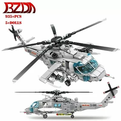 Building Blocks Set MOC Military Z20 Attack Helicopter Bricks Model Kids Toy DIY • $48.40