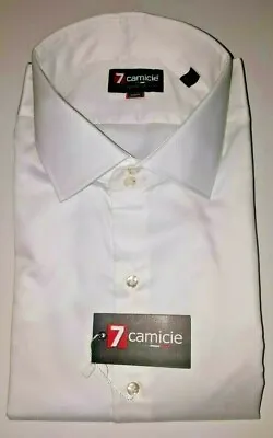 Men's SHIRT 7 Camicie ITALIAN FORMAL WHITE 2 BUTTON SLIM FIT - NEW WITH TAGS! • £34.99