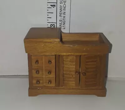 Vintage Dollhouse Miniature Dry Sink Taiwan All Wood 1-12 Ratio • $11.04