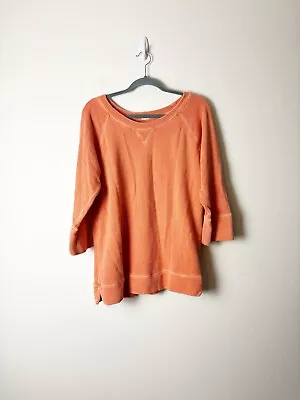 J CREW • Women’s Orange Cotton Pullover Sweatshirt Size Large • $25