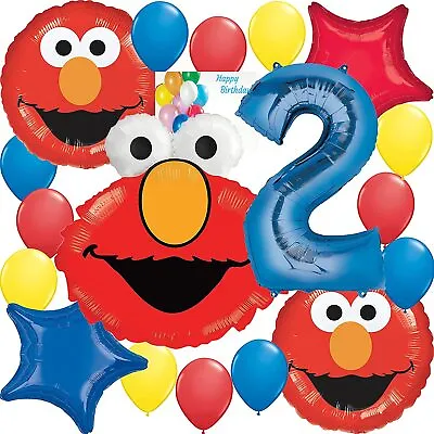 Elmo Party Supplies Balloon Decoration Bouquet 2nd Birthday  • $22.99