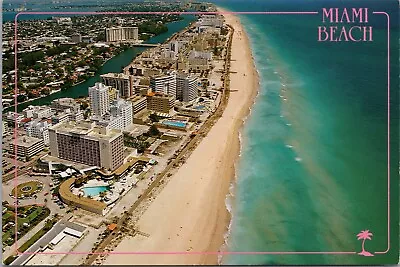 MIAMI BEACH FLORIDA ~ Looking North Along Newly Replenished Shore C. 1987 • $3.75