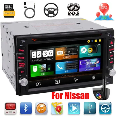 For Nissan 6.2  Double 2Din Car Radio Stereo GPS Navi CD DVD Player + Camera Map • $159.99