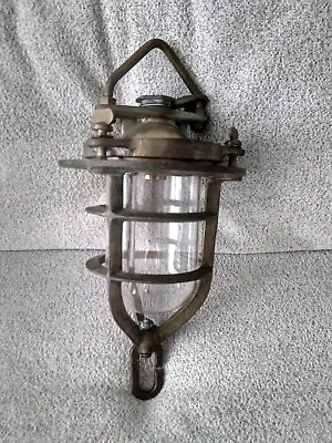 Vintage British Royal Navy Convoy Light Brass Clear Glass Running Light • $295