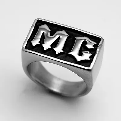 Unisex Stainless Steel MC Motorcycle Biker Ring 110 • $23.39