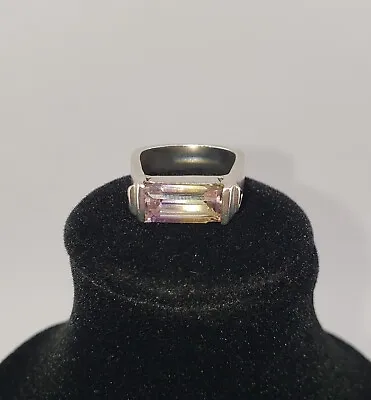 Woman Ring 925 Sterling Silver  Amitrine  Natural Stone. • $19.99