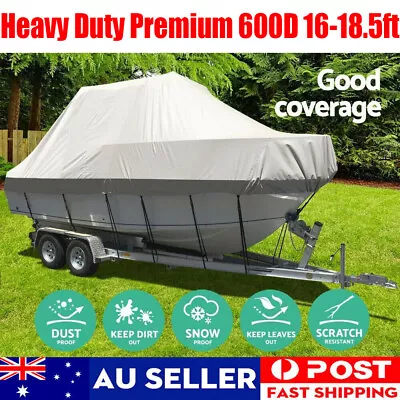 $74.99 • Buy New Heavy Duty Premium 600D 16-18.5ft Boat Cover Trailerable Marine Waterproof