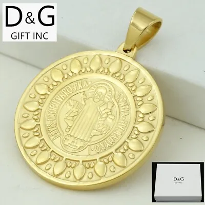 DG Men's Gold Stainless-SteelSAN BENITO 54mm Round Pendant*UnisexBox • $13.99