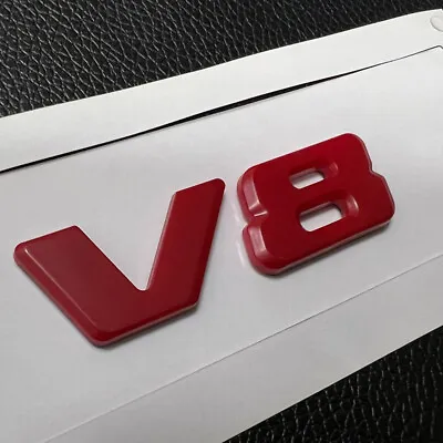 $6.95 • Buy RED LOGO V8 Vntage Car Auto Trunk Tailgate Rear Emblem Badge Decal Sticker