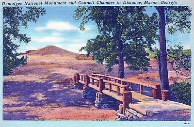 Macon Georgia Ocmulgee National Monument Council Chamber Postcard • $4.98