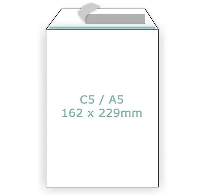 C5 Plain White Envelopes Peel And Seal For Cards Letters Invitations Craft A5 • £3.89
