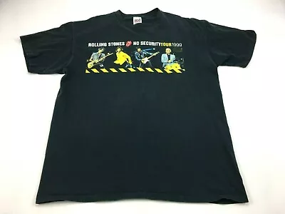 Rolling Stones T Shirt Adult XL Vintage 1999 No Security Tour Black Short Sleeve • $83.44
