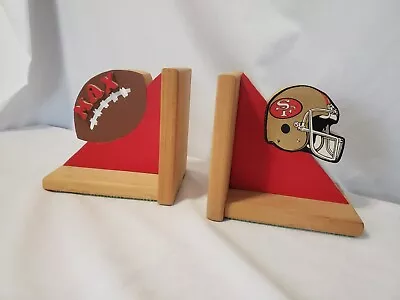 Handmade Unique San Francisco 49ers Bookends 6 X6 X4.75   Wooden Unvarnished  • $18.99