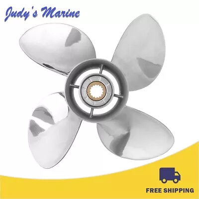 13 X 19 Stainless Steel Outboard Propeller Fit Yamaha 50-130HP 15 Tooth 4 Blades • $315