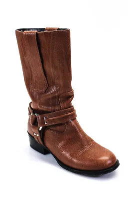 $125.01 • Buy Giuseppe Zanotti Women's Mid Calf Leather Motorcycle Boots Brown Size EU 40