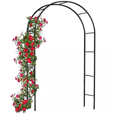 2.4M Garden Arch Trellis Arched Metal Tubular Frame Climbing Plant Archway • £21.85