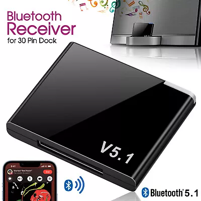 $12.49 • Buy Bluetooth 5.1 Music Audio Adapter Receiver 30 Pin Dock Speaker For IPhone IPod