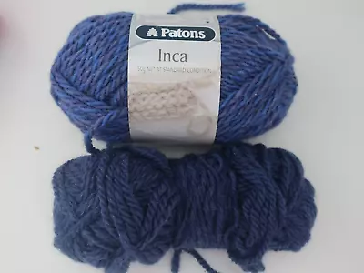 PATONS 12 Ply INCA 50g  Ball Knitting Crochet Yarn BLUE - MAUVE Wool Acry Alpaca • $12.55