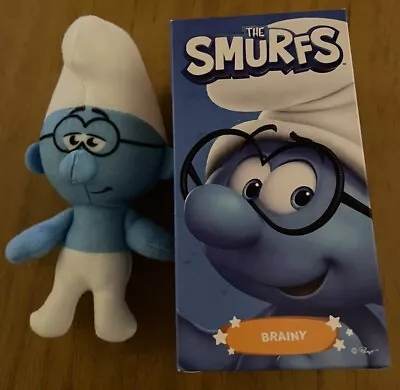 The Smurfs * Brainy Smurf * McDonalds Happy Meal Soft Plush Toy Figure 2022 • £6