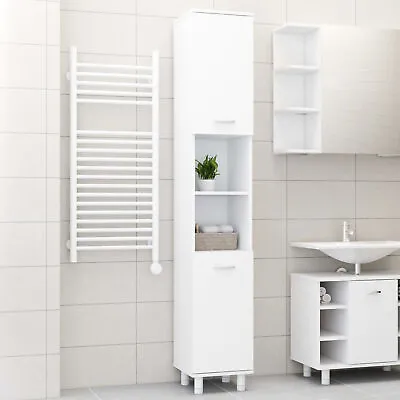 Bathroom Cabinet White 30x30x179  Chipboard F0B7 • £111.39