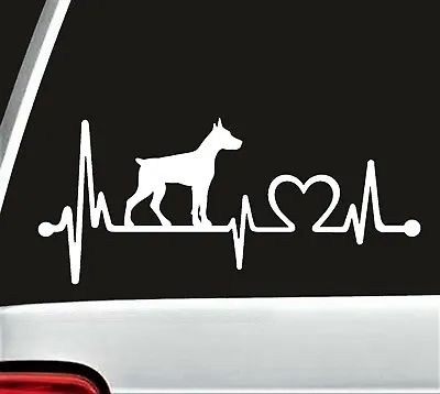 £4.52 • Buy Doberman Pinscher Heartbeat Dog Decal Sticker Car | Min Pin Decal Sticker K1142