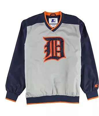 STARTER Mens Detroit Tigers Varsity Jacket Grey Large • $45.38