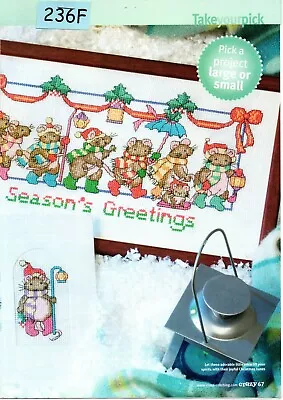 Cross Stitch Chart Carolling  Capers Mice & Lickle Ted Cuppa (236f) • £1.35