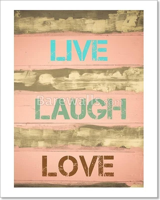 £88.99 • Buy Live Laugh Love Art Print, Poster, Decor | Scroll For More Sizes & Canvas