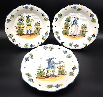 J Willfred Set Of 3 Ladies And Gents 9  Dinner/Bowl Peint A La Main - Portugal • $58.50