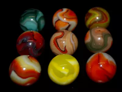 Nine Jabo Classic Marbles Large 15/16   Keepers A-8 • $19.95