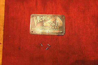 Victor Victrola Crank Windup Talking Machine Phonograph ID Identification Plate • $5