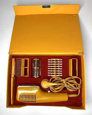 Vintage Hair Dryer Supermax Gillette With 5 X Attachments WORKING Complete 1970s • $49.95