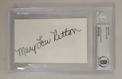 Mary Lou Retton Signed 3x5 Index Card Beckett Encapsulated Olympic Summer Gym • $59.99