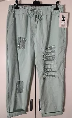 New Stretch Cotton Trousers Plus Size 20 22 24Made In Italy “Magic Pants” Sparkl • £16.50