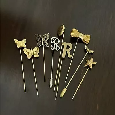 Lot Of Vintage-Modern Stick / Scarf Pins Butterflies Bows Locket  R  Initials • $20