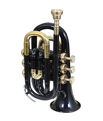 Pocket Trumpet Black Color Best Quality Good Sound Free Hard Case • $116.60