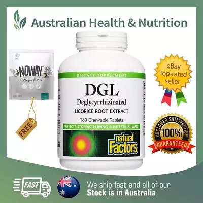 Natural Factors Dgl Deglycyrrhizinated Licorice Extract 180t + Free Sample • $59.95