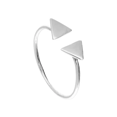 £11.35 • Buy Sterling Silver Double Triangle Stacking Ring Sizes J - V