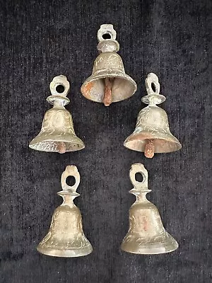 Vintage Etched Brass Bells Of Sarna Made In India 5 Bells • $29.99