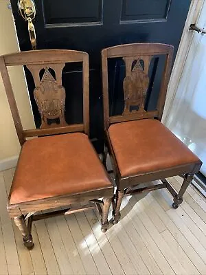 Antique Masonic 32 Temple Double Eagles 2 Chairs By B.L. Marble Chair Co. RARE! • $422.50