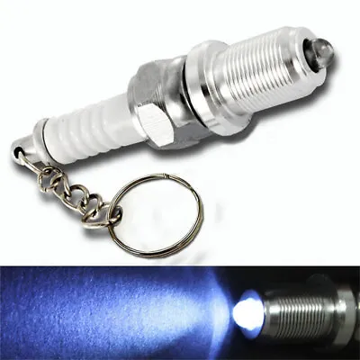 Fashion Men LED Key Ring Chain Spark Plug Keyfob Keychain Car Keyring Accessory • $5.38