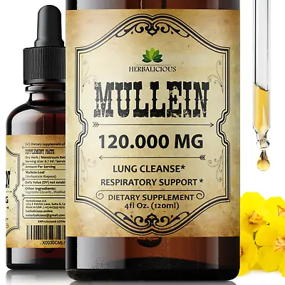 Mullein Leaf 4oz Extract - Promoting Lung Respiratory & Digestive Wellness • $26.99