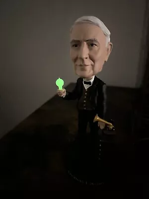 *Rare* - Thomas Edison Bobblehead Glow In Dark Lightbulb Phonograph  • $700