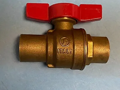 3/4 Inch Sweat Ball Valve Brass Full Port T Shut-off  For Water Oil Gas • $12.95