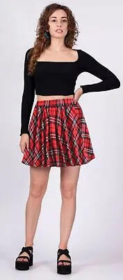 Girls Kids Skater Mini Skirt Flared High Waist Stretch School Plus Size Skirt • £9.99