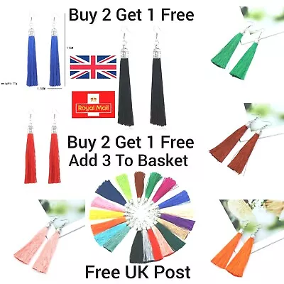 £3.29 • Buy Boho Long Tassel Earrings Womens Big Dangle Long Drop Tassle Trendy Fashion *Uk*