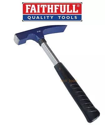 FAITHFULL 16oz Brick Soft Grip Handle Steel Shaft Chisel HammerFAISSBHP • £7.95