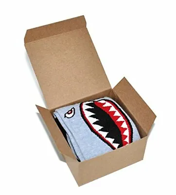 Themed Patterned Men's Novelty Crew Socks 1 Pair In Small Gift Box (Shark Head) • $13.49