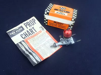 Vintage 1954 McCoy .049 Diesel Model Airplane RED Engine Motor W/ Original Box • $14.01