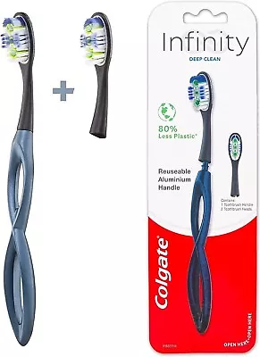 2 X Colgate Infinity Deep Clean Toothbrush Replaceable Heads + Aluminum Handle • $17